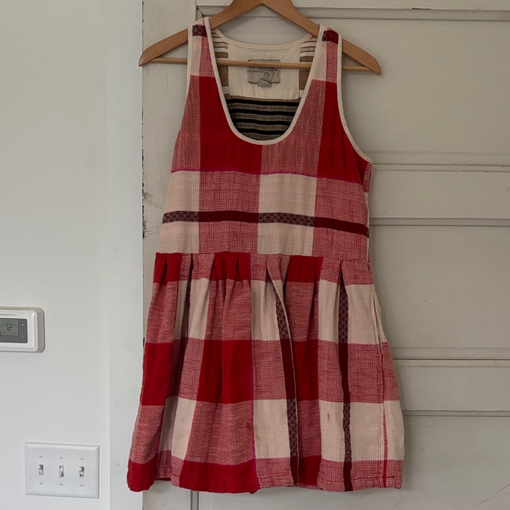 Ace & Jig Red and Cream Plaid Mini Dress
